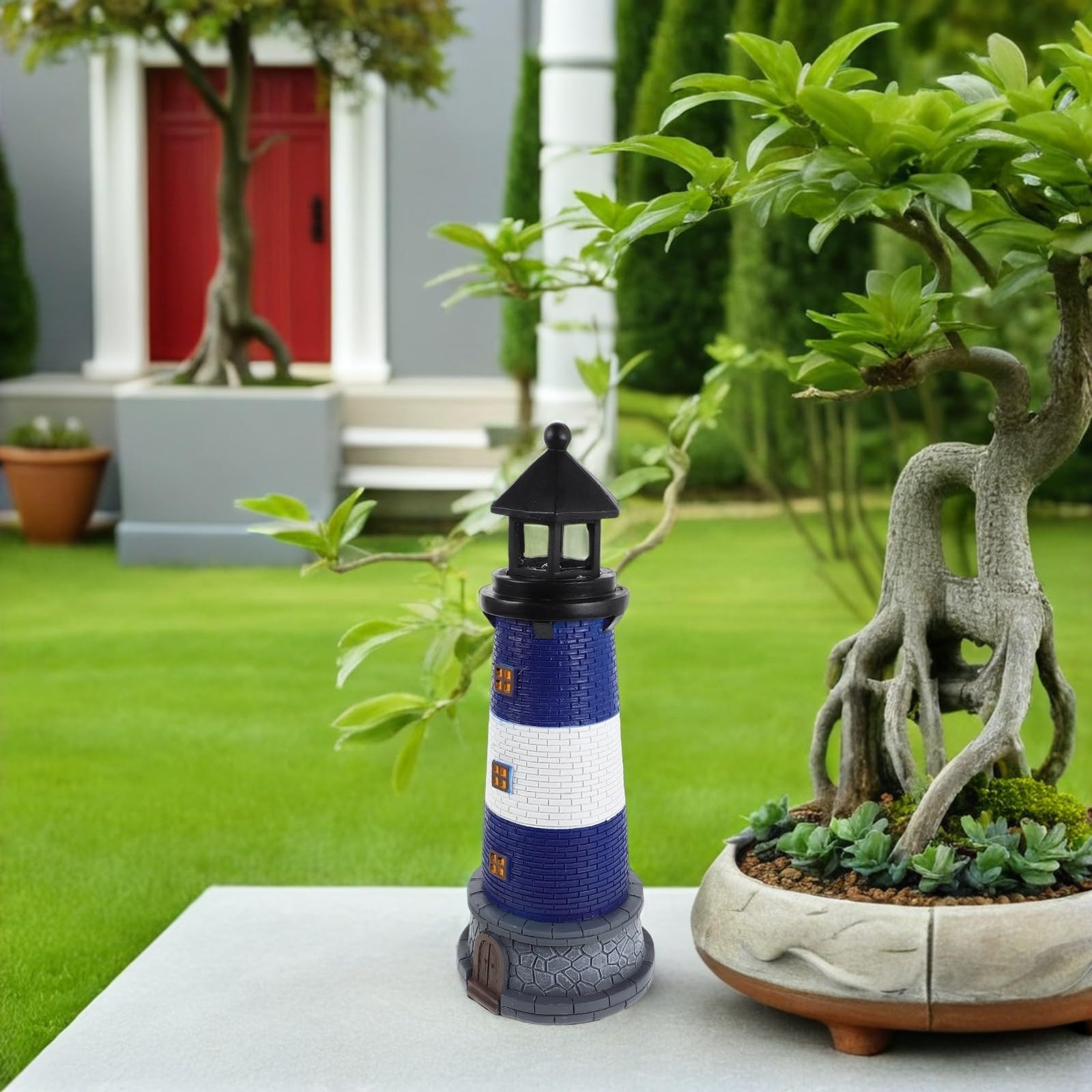 Luce Solare Decorativa da Esterno in Resina Blu per Giardino