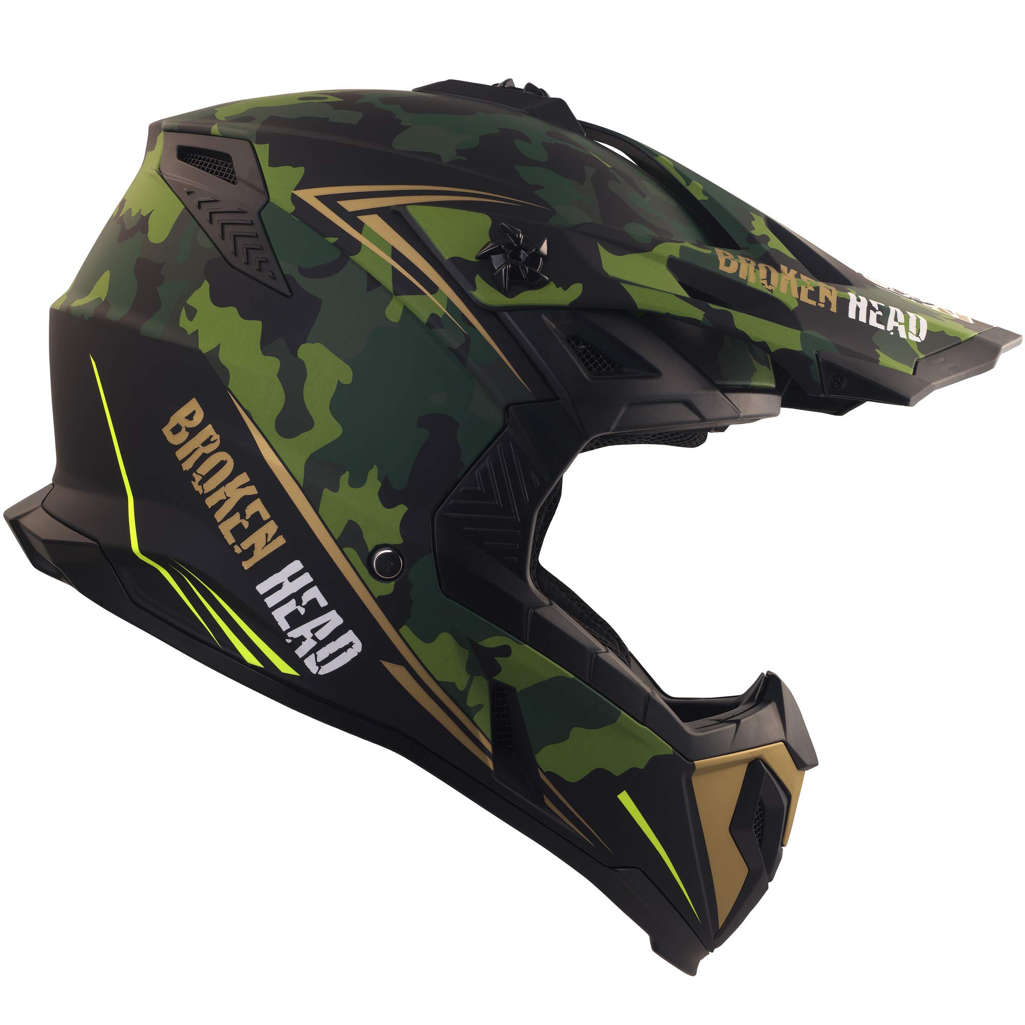 Broken Head leicher Motocross-Helm Squadron Rebelution Camouflage - Für Quad, Supermoto Enduro - Motorradhelm - MX
