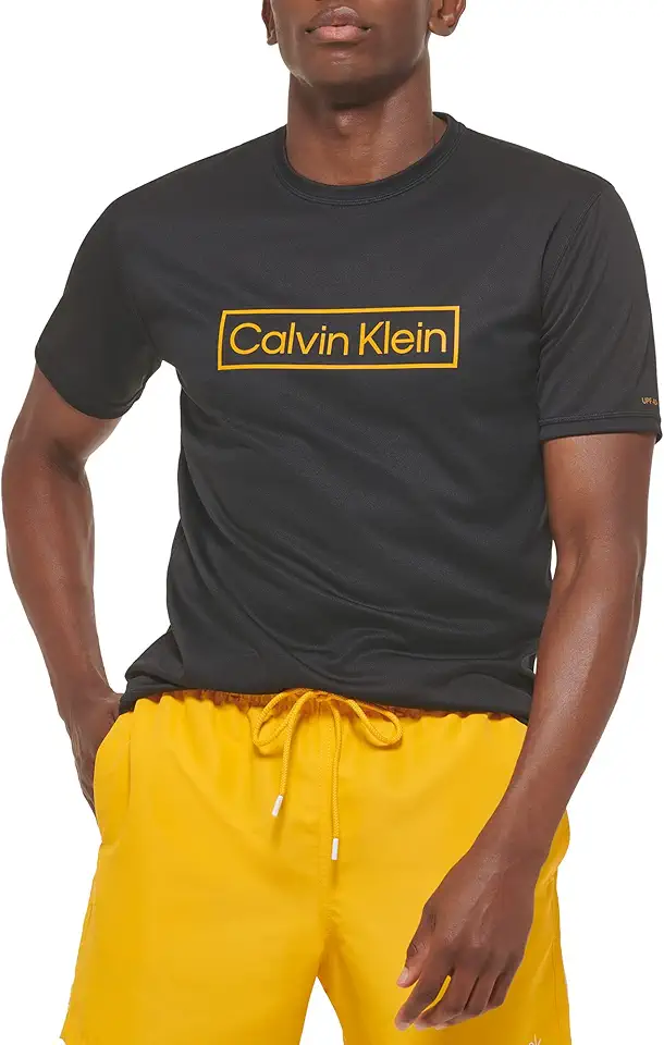 Calvin Klein Men's Standard Light Weight Quick Dry Short Sleeve 40+ UPF Protection Active Top