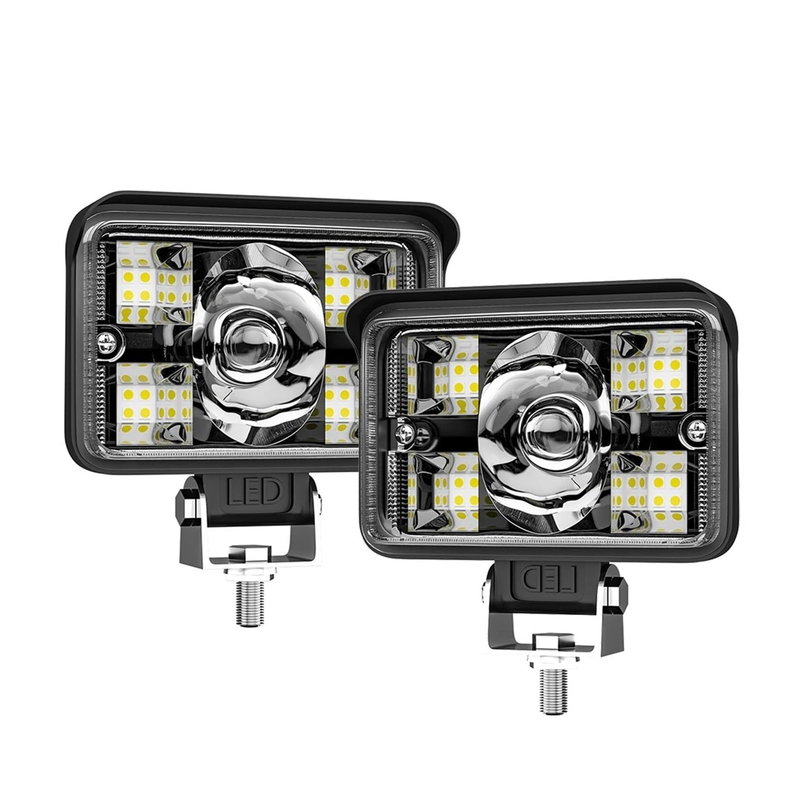 Generico Faro anteriore 3/4/5 Pollici ED Light Bar Off Road Faretto Luce Lavoro LED Faro Corsa Per Camion Trattore 4X4 Barca 12v 24v Lampada Fendinebbia Fari Anteriori Auto(2pcs 3inch 70W)