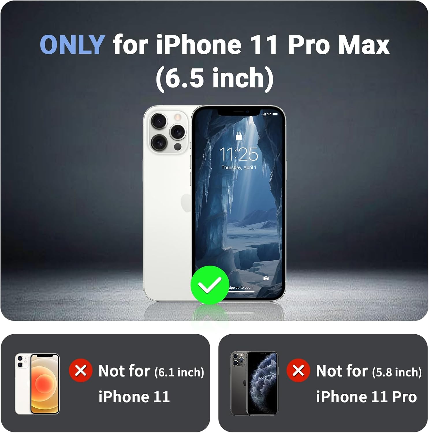 Magnetic for iPhone 11 Pro Max Case, [Compatible with MagSafe][Military Grade Drop Protection][Heavy Duty Protection][Non-Slip][Shockproof] 2-Layer Durable Bumper Phone Case 6.5''-Deep Blue