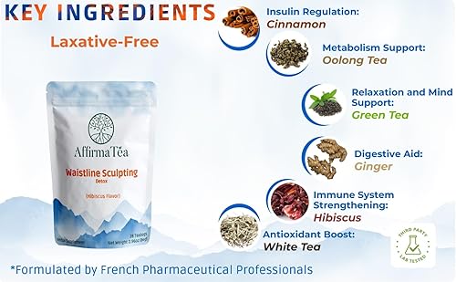 Miniatura 3 de AffirmaTea Desintoxicación para esculpir la cintura  para una pérdida de peso óptima y un equilibrio del metabolismo de la grasa  con hibisco,