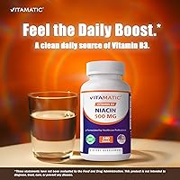 Vista 4 de Vitamatic Niacina (vitamina B3) 500 mg, 240 tabletas - Sin OMG y sin gluten