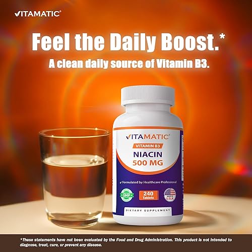 Miniatura 4 de Vitamatic Niacina (vitamina B3) 500 mg, 240 tabletas - Sin OMG y sin gluten