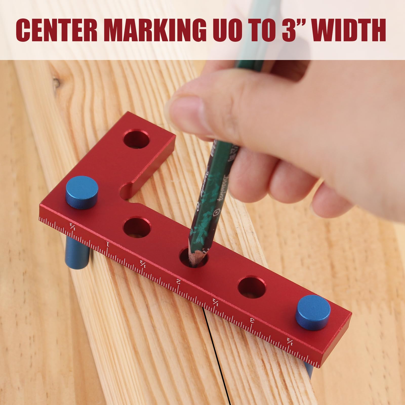 Small Square Center Finder - Mini Square Tool with Center Line Marking Hole, 90 Degree Precision Measuring Woodworking Ruler, Carpenter Engineering, Imperial Layout Ruler — Amazon image 3