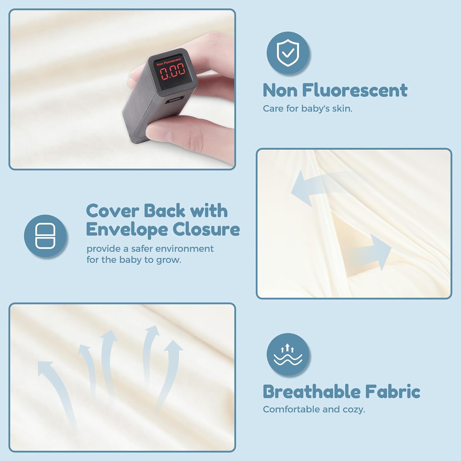 Baby Lounger & Snuggle Nest for Newborn 0-24 Months, Baby Nest Supervised Breathable Cotton for Newborn, Breathable Portable Infant Lounnger for Travel and Home, White (Lounger Cover Included - Image 4