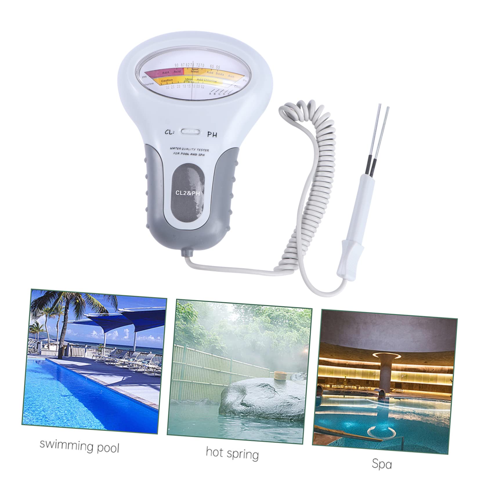 Medidor de Ph de Piscina Pc102 Portátil de Plástico Blanco