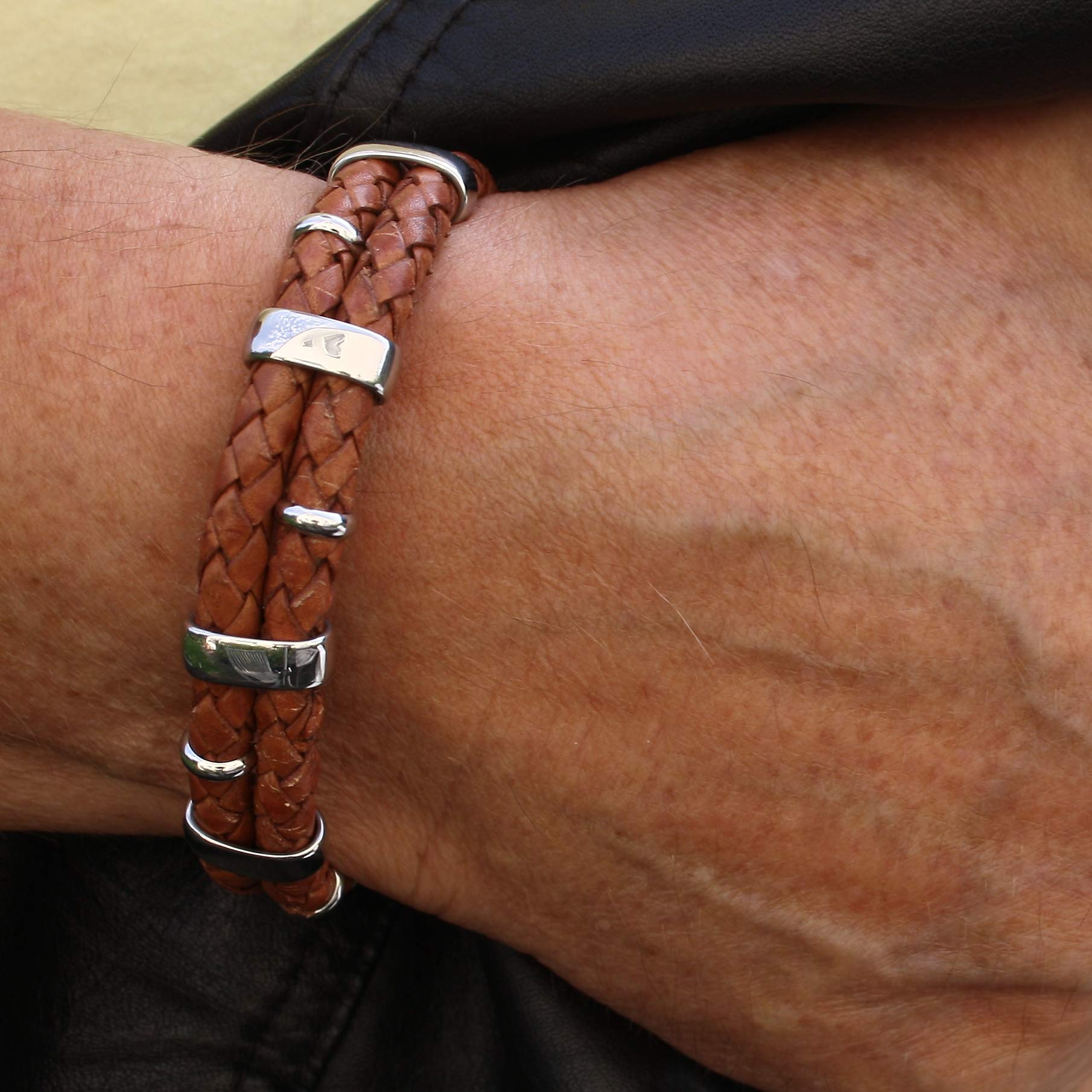 Echt Leder-Armband AFRICA F Cognac Männer Herren