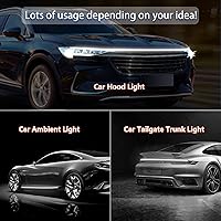 Vista 2 de Tira de luz para capó de automóvil, 79 pulgadas, tira de luces LED blancas para capó, flexible, impermeable, escaneo dinámico DC12V, luces