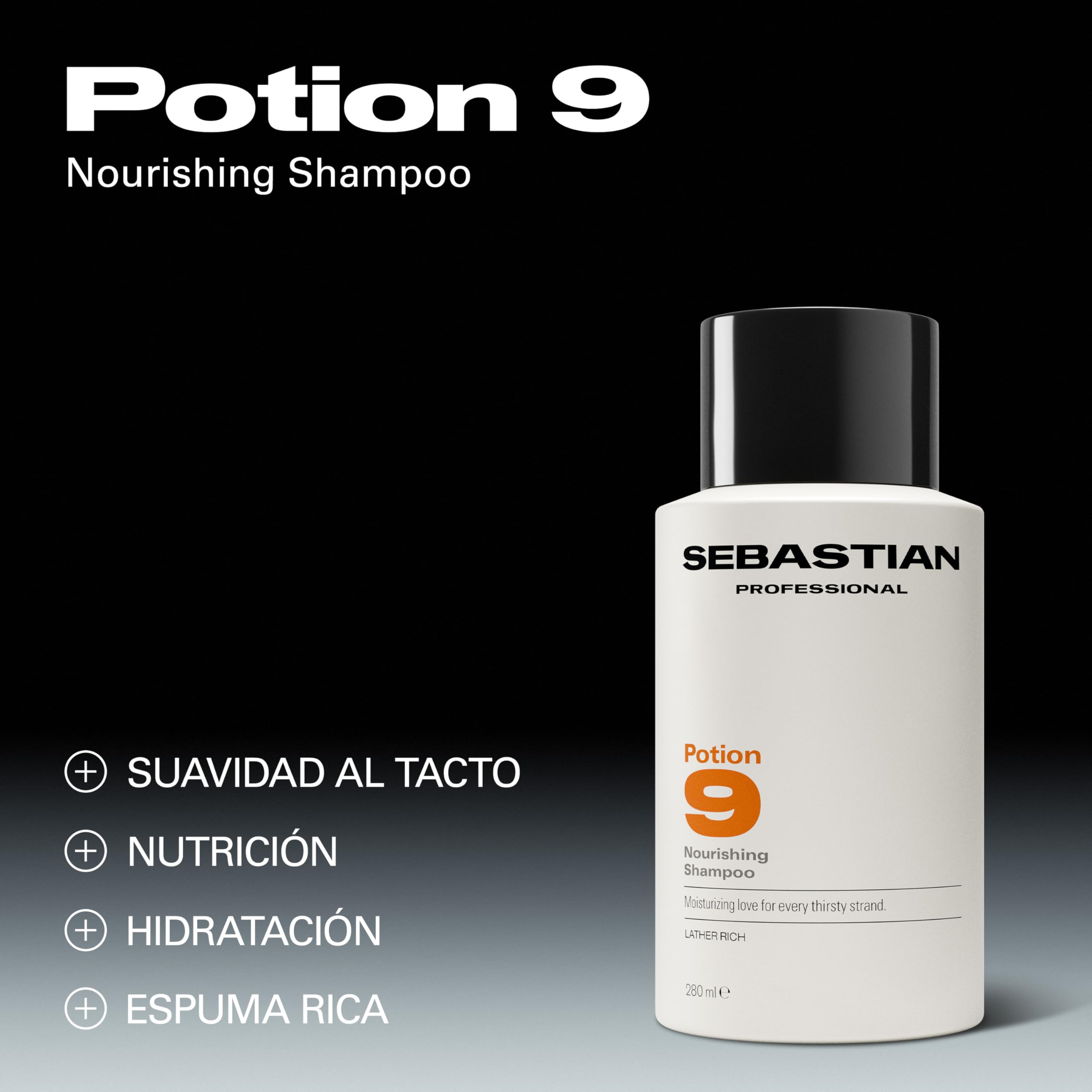 Sebastian Professional Potion 9 | Champú Nutritivo e Hidratante Profesional | Limpieza y Suavidad Irresistible | Para Cabello Seco