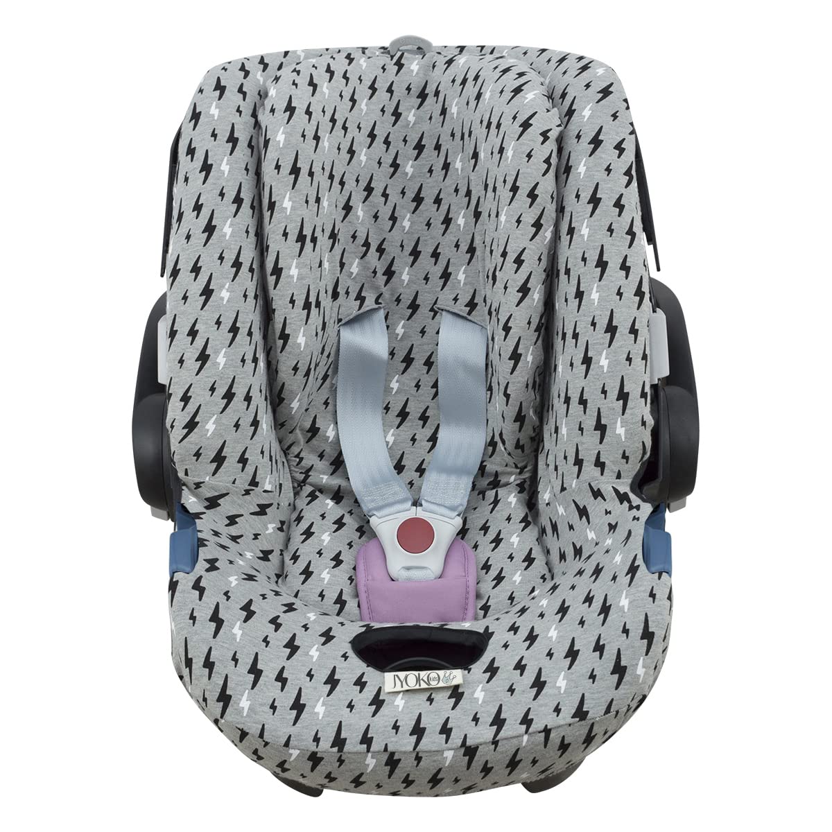 JYOKO KIDS Bawełniany pokrowiec na fotelik samochodowy Kompatybilny z Cybex Aton Cloud- Q-M-2-4-5 (ATON 4, Black Rayo)