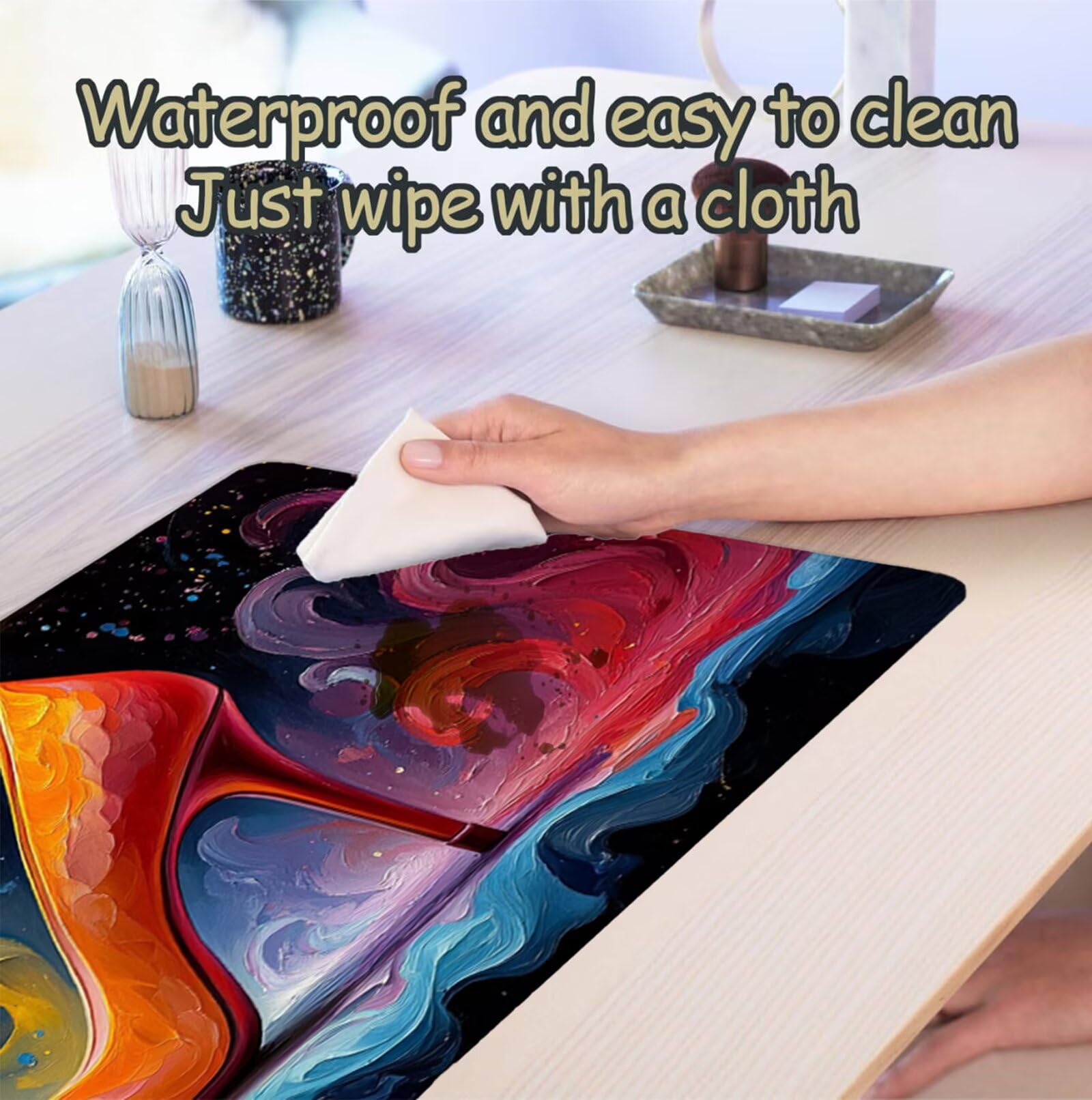 Tapis de Souris Couleur Tapis Souris XXL 1200 x 600 mm, sous-Main Bureau avec Bords Cousus, Talons Hauts Mouse Pad avec Caoutchouc Etanche et Antidérapant, pour Le Bureau Et La Maison, Cadeaux H-1717