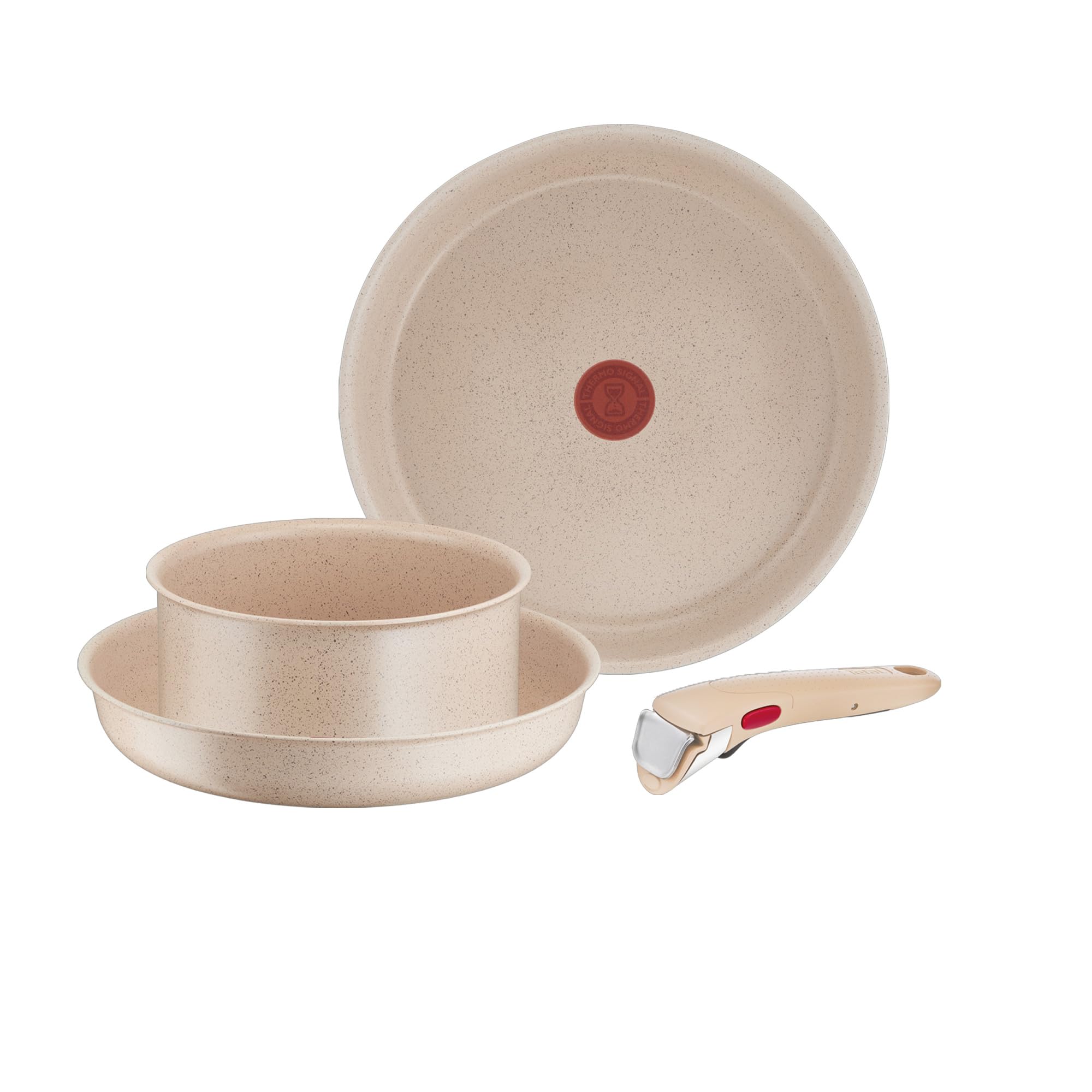 Tefal Ingenio Delight, Poêles 24cm et 28cm, Casserole 18cm, Poignée amovible, Antiadhésif, Corps aluminium 100% recyclé, Tous feux, L7839102