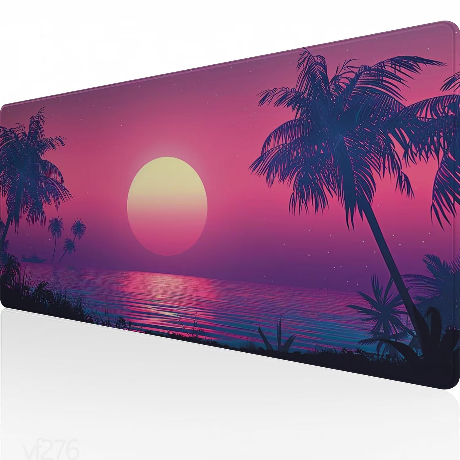 Alfombrilla Ratón Púrpura Alfombrilla Raton 1600x800x3mm,Atardecer Alfombrilla de Ratón Extendida de Gran Tamaño con Bordes Cosidos,Protector Escritorio,Antideslizante,Alfombrilla Ratón Gaming YF-276