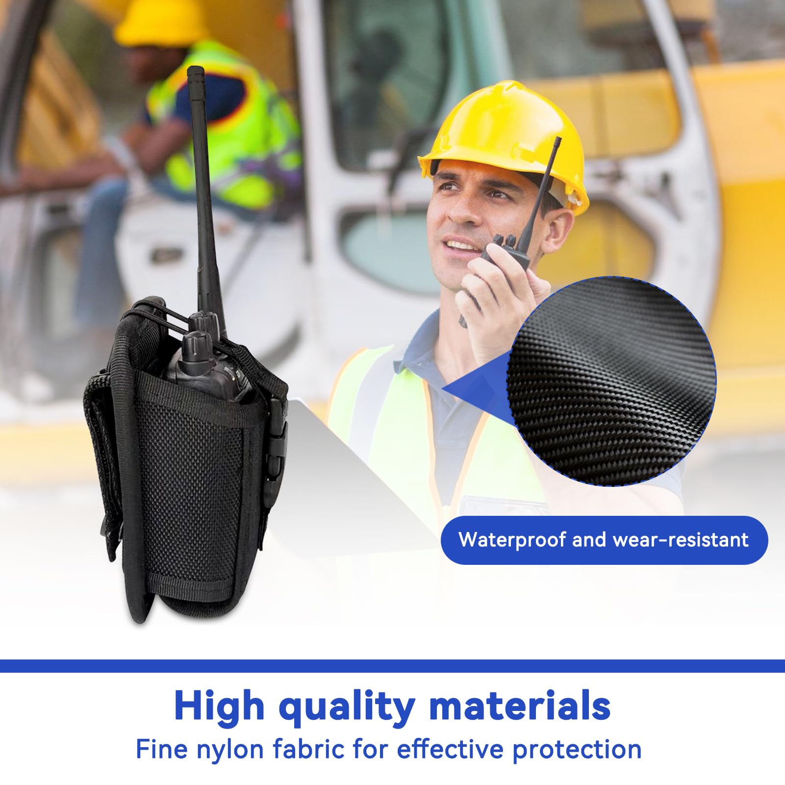 Agatige Custodia per Walkie Talkie, 2 Pezzi Protettiva Cover Porta Supporto per Radio Multifunzione per Radio Bidirezionale con Tracolla Regolabile per Telefono GPS Radio Bidirezionale