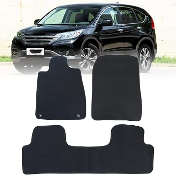 GXARTS 3PCS Floor Mats Carpet Front and Rear Fit for Honda CRV CR-V 12-16 | Black Velour, Replacement, Fit for Honda CRV CR-V 2012 2013 2014 2015 2016