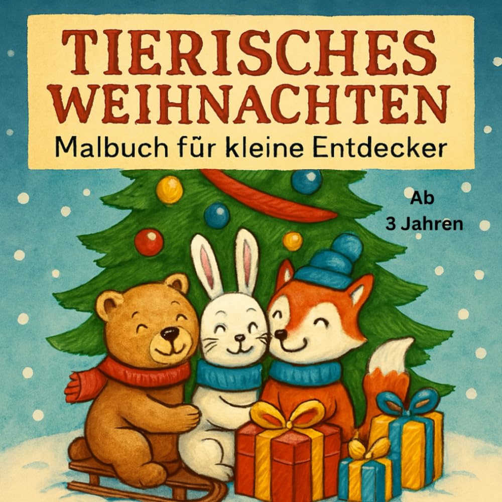 Tierische Weihnachten - Malbuch für kleine Entdecker: Kreativer Ausmalspaß für die Adventszeit mit 45 Tierischen Freunden - ab 3 Jahren