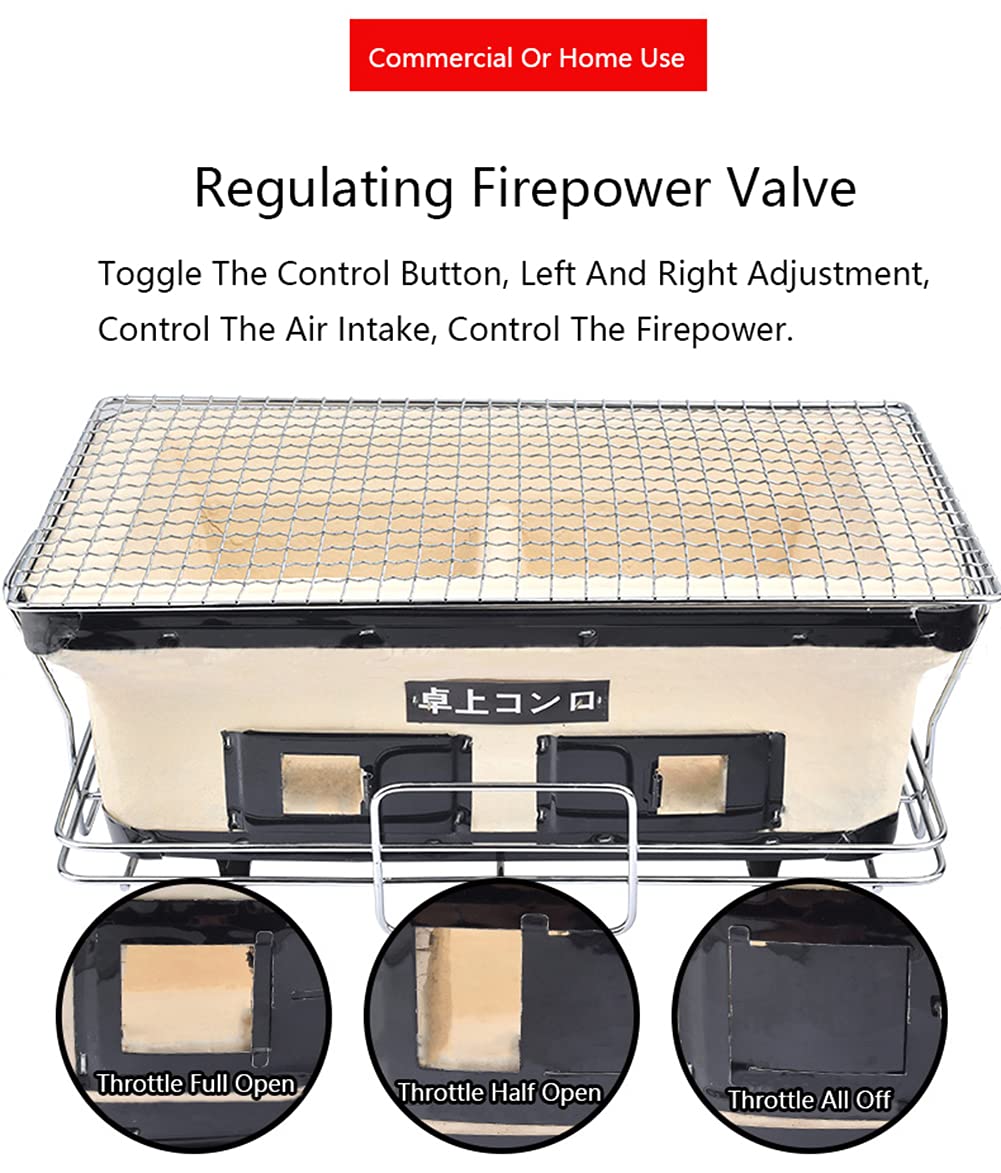 Japanese Ceramic Clay Charcoal Grill with Charcoal Grate and Stand