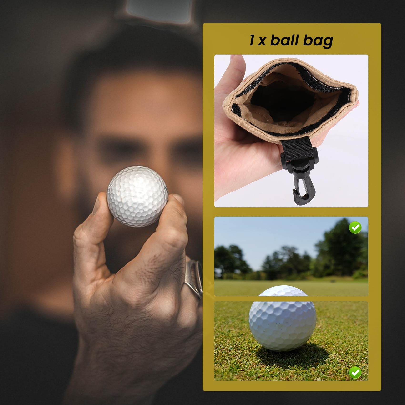 Cucioki Golf Ball Storage Bag Holder This Funny Golf Gift is Sure to Make a Laugh Store Your Golf Accessories Stocking,Brown - Image 4