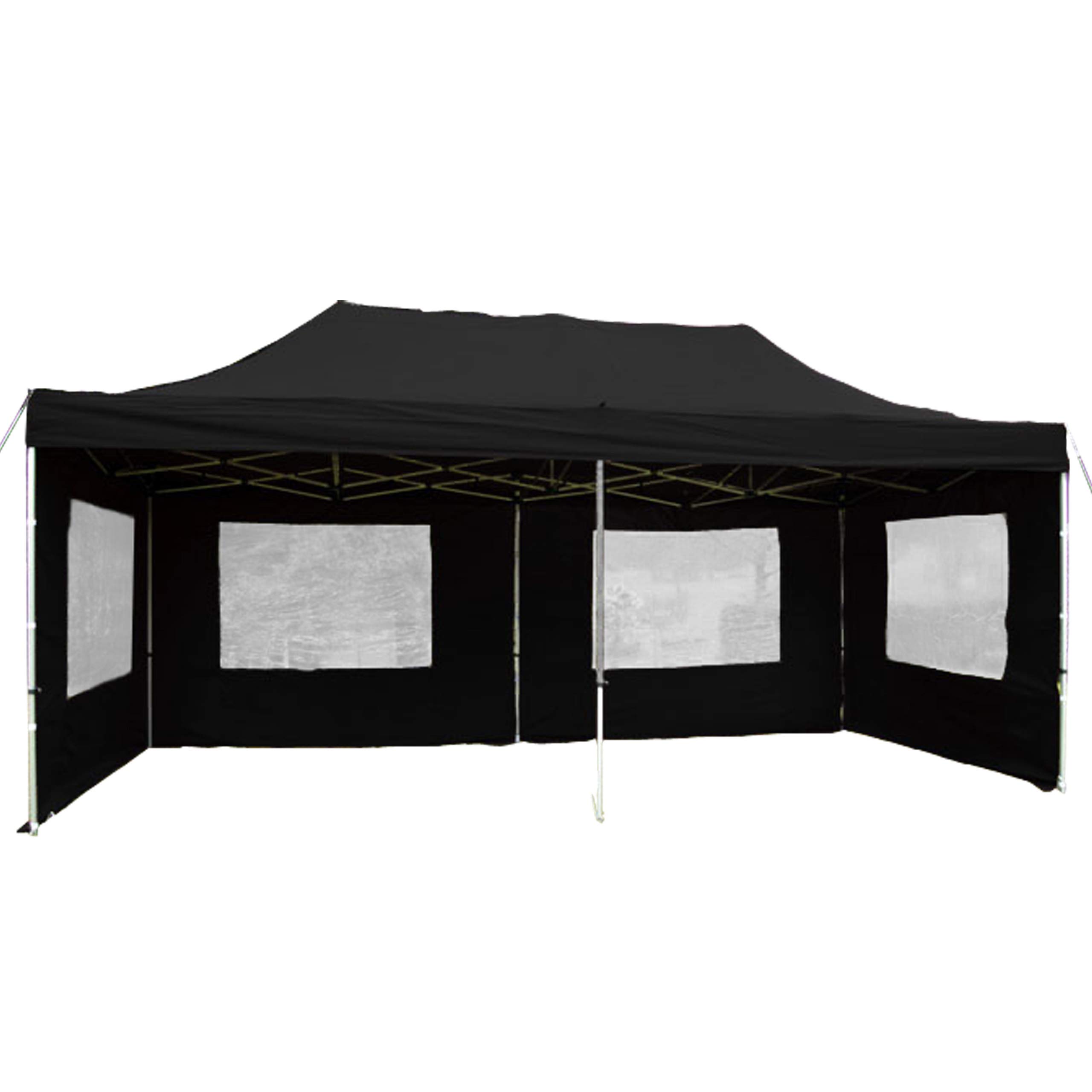 Profi Falt Pavillon 3x6 3x3 3x9 m Party-Zelt Fest-Zelt Markt-Zelt Garten-Zelt Event-Zelt (3 x 6 m, Schwarz)