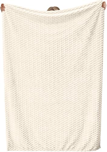 Vista 323 de Vessia Manta de franela de forro polar, 300GSM, acogedora manta a rayas verde salvia para sofá, cama y sofá, cálida y suave, acogedora manta