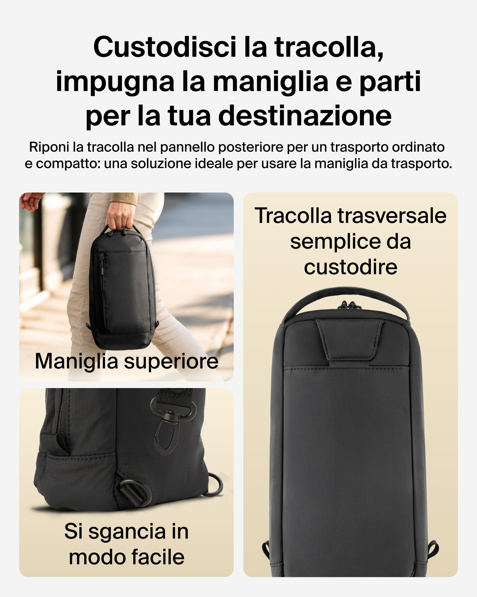 Belkin Gaming Borsa per Nintendo Switch 2 Protettiva da Viaggio - Nero | Borsa Crossbody, Custodia Protettiva da Trasporto per Accessori Console, Interno Morbido, Leggera, 10 Slot per Schede Giochi