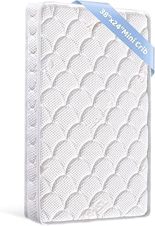 Tiankehan Mini Crib Mattress 38x24x4 Inch Dual-Sided Firm Foam Support Breathable Quiet Fits Mini Cribs Only