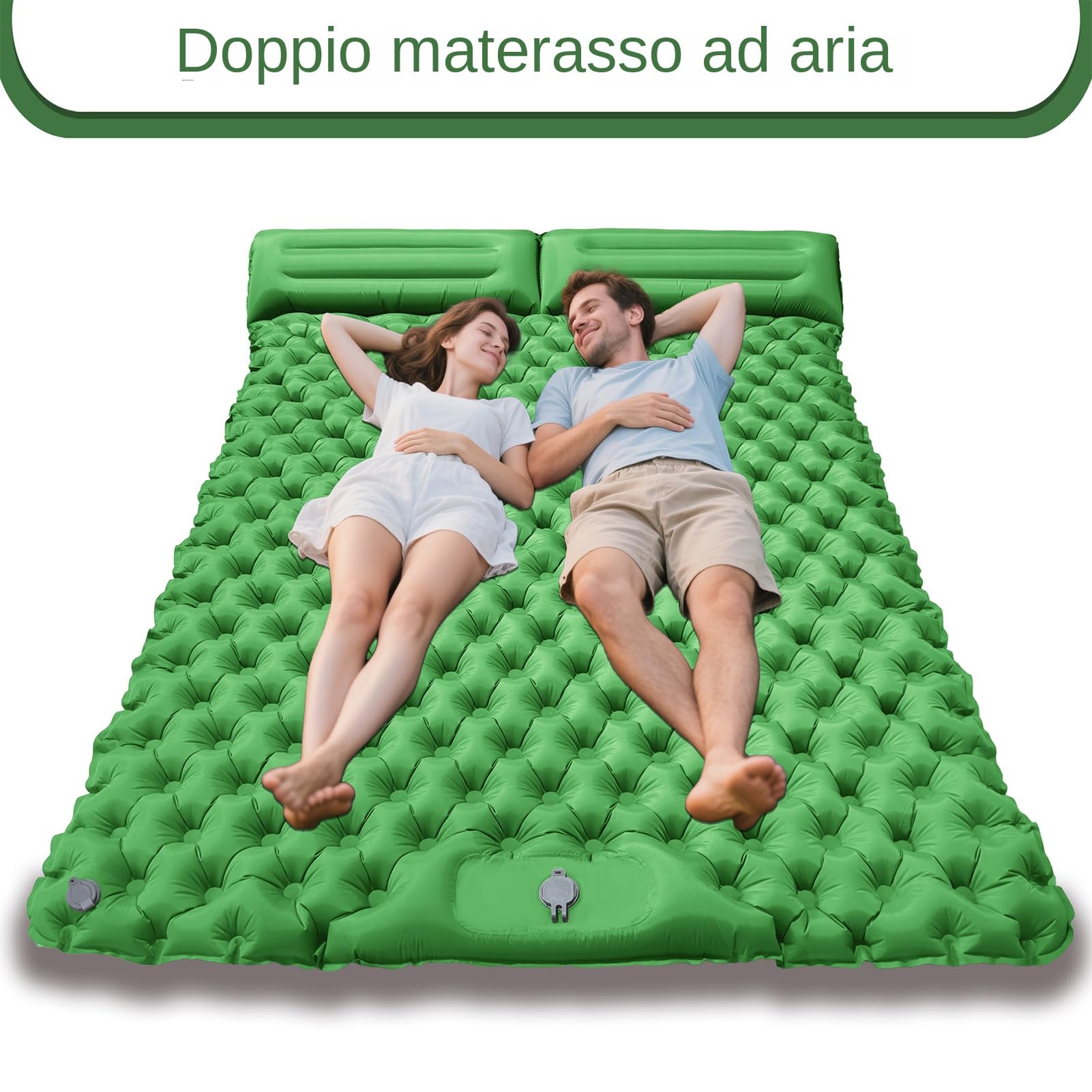 Generico Luftmatte Für Camping - 2-Personen Luftkissenmatratze Mit Kopfkissen - Aufblasbare Wanderausrüstung Für Trekking Reisen Und Abenteuer