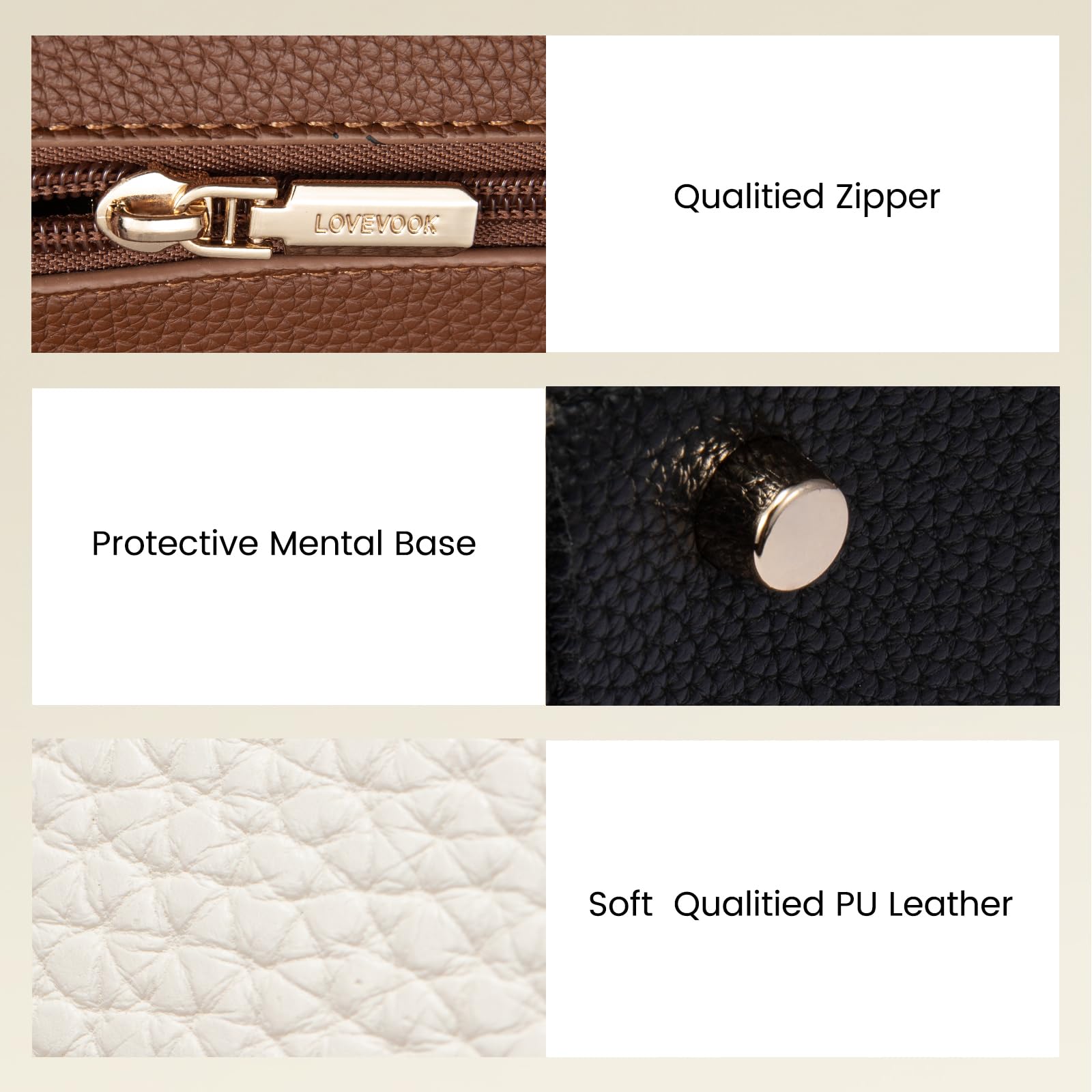 LOVEVOOK Purses and Handbags for Women,Stylish Tote Shoulder Satchel Bag PU Leather Crossbody Top Handle Bags with Zipper