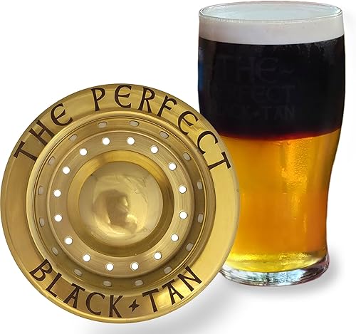 La herramienta perfecta de capas de cerveza negra y tostada - Accesorio de camarero para cócteles de cerveza en capas (acero inoxidable PVD dorado)