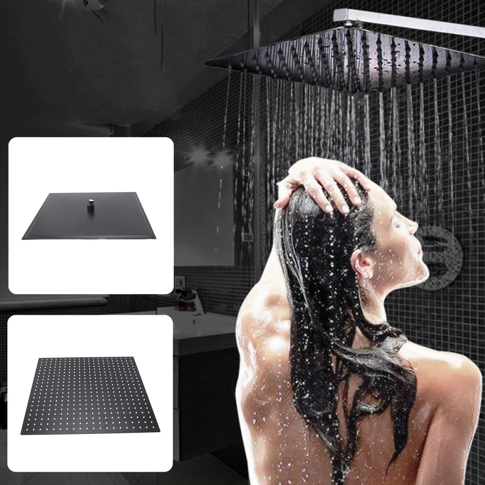 Soffione Doccia a Pioggia Quadrato da 20" G1/2 360° SUS201