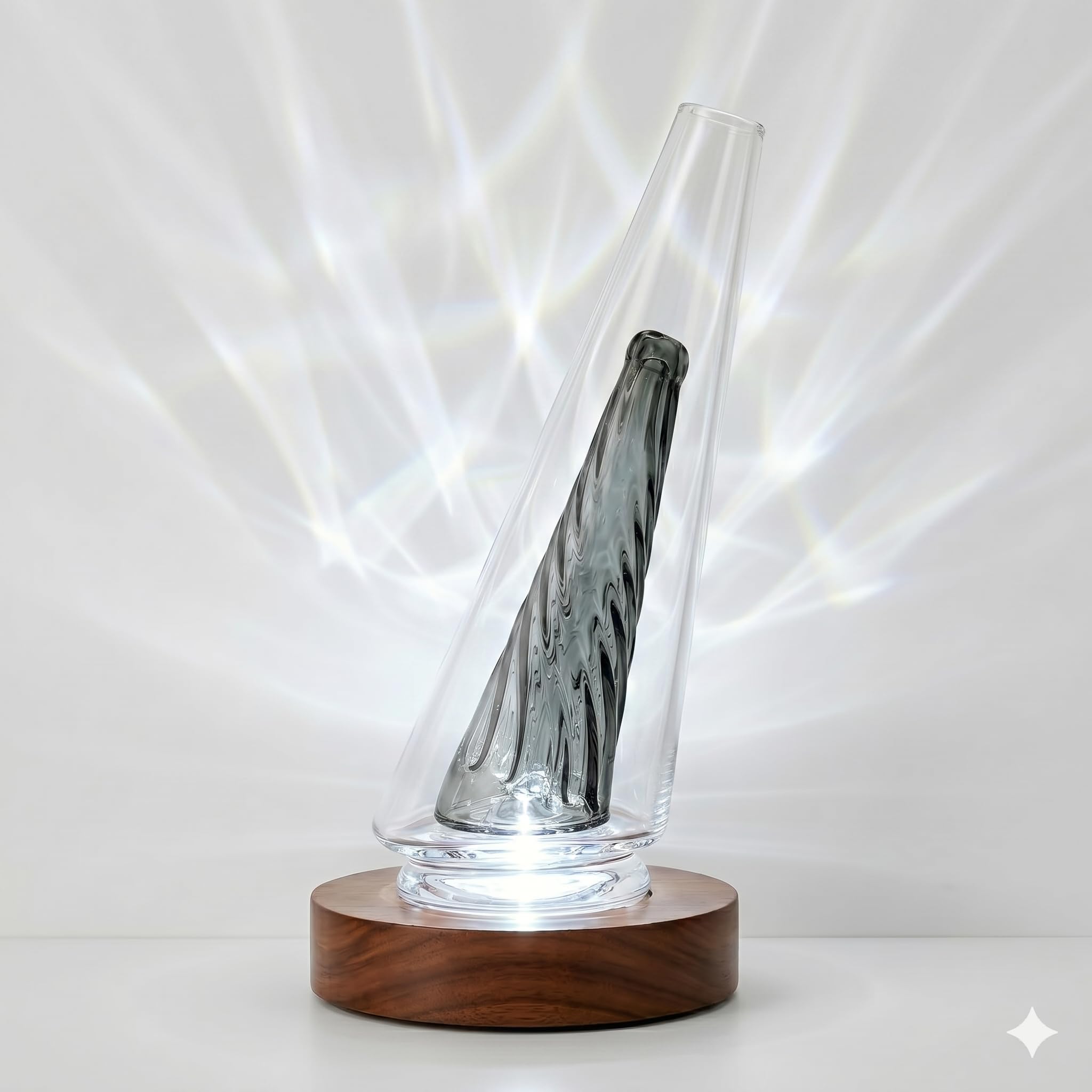 Clear Borosilicate Glass Cone Component - Precision Geometric Glass Art Supply for DIY Crafting, Stained Glass Making, Heavy Wall Construction (Black) - 4