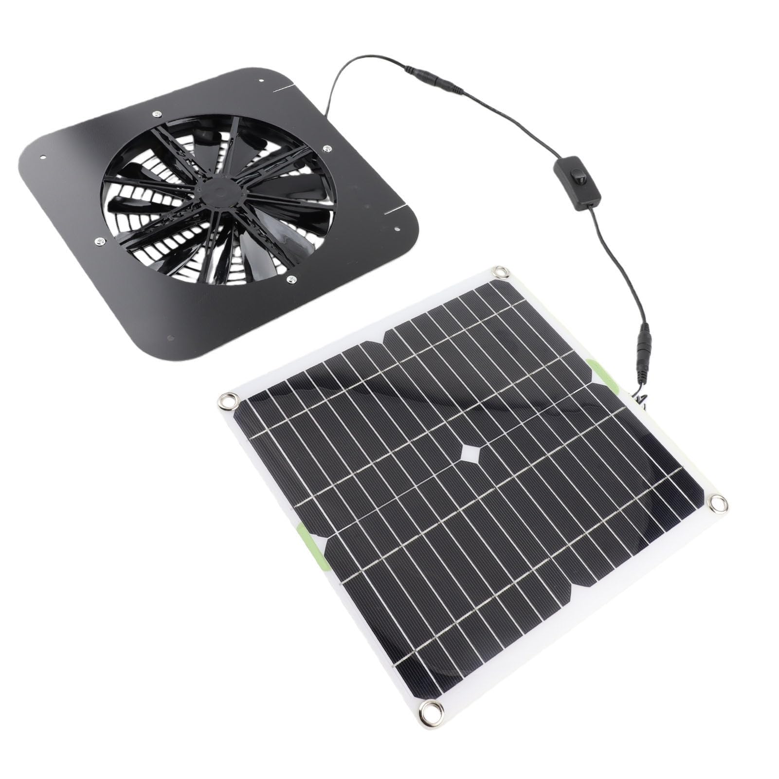 Rengue Ventilatore di Scarico Solare Ventilatore di Ventilazione | Silicone Monocristallino, Cavo di Commutazione, Adatto per Pollaio, Serra, e Soffitta