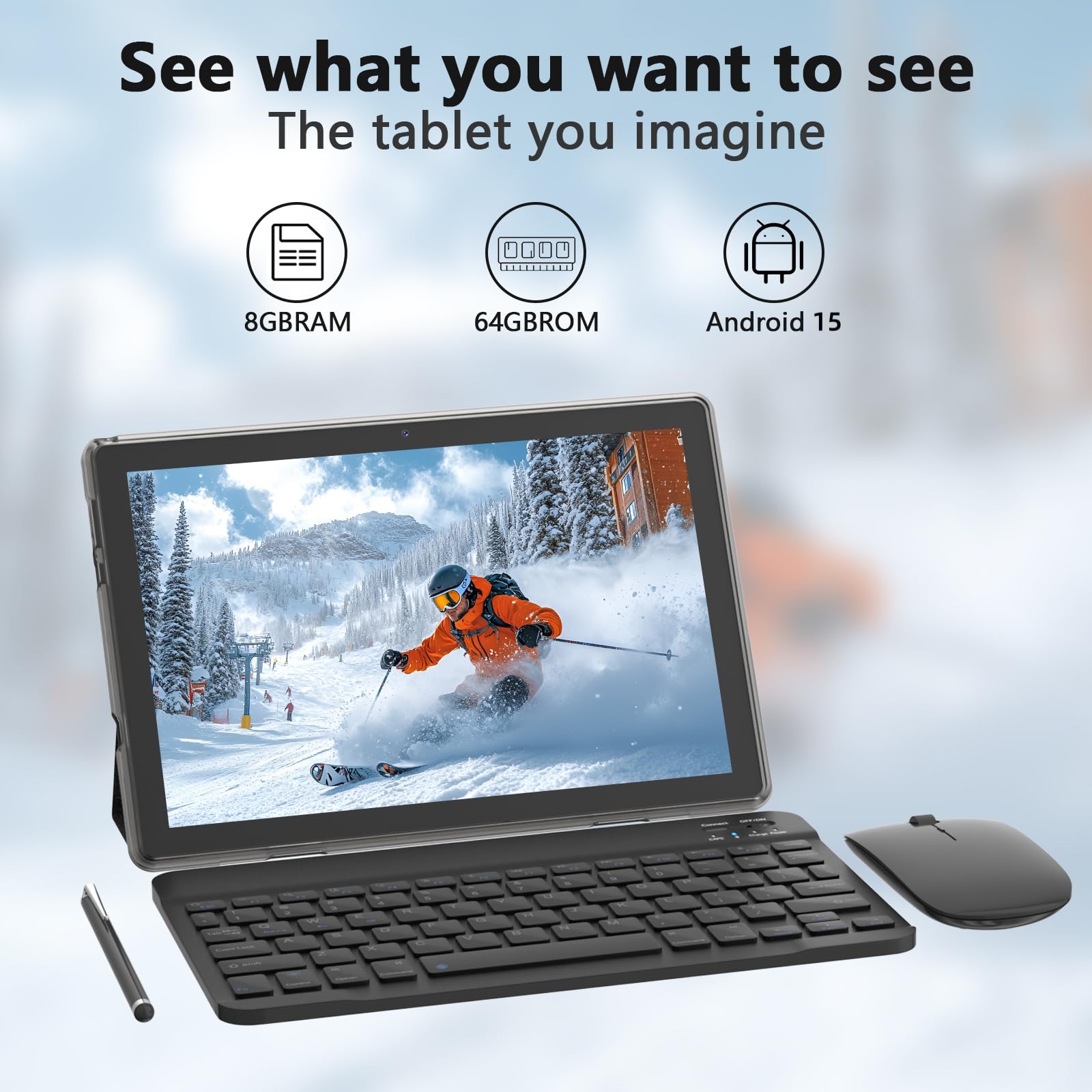Android15 TAB10MAX 10.1インチ タブレット キーボード Amazon.com : Tablet 2 in 1 Tablets 10 inch Android 15 Tablet Set