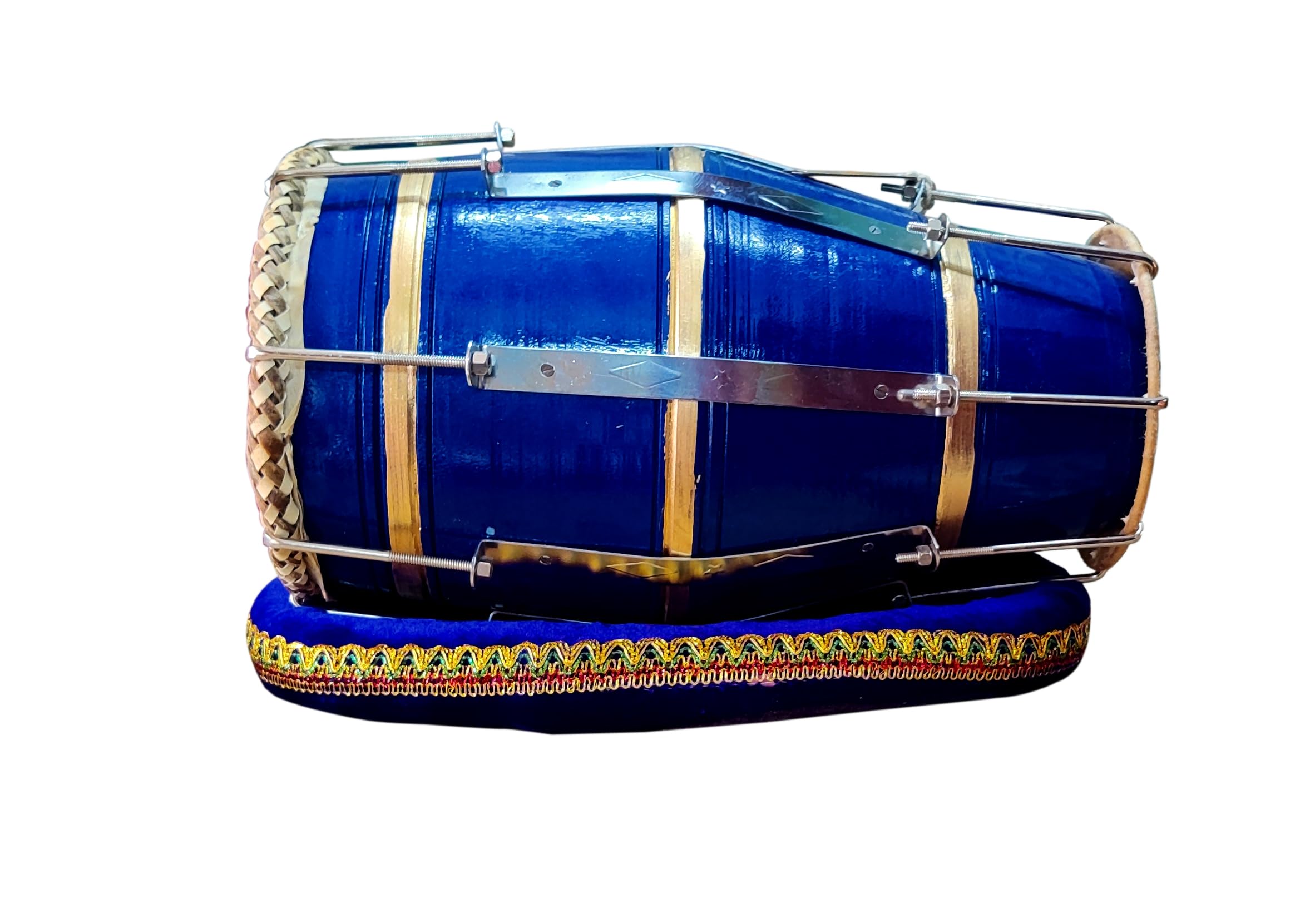 Maanvish Professional Musical Instrument Dholak Drum Bolt-tuned and Padded with cushion.