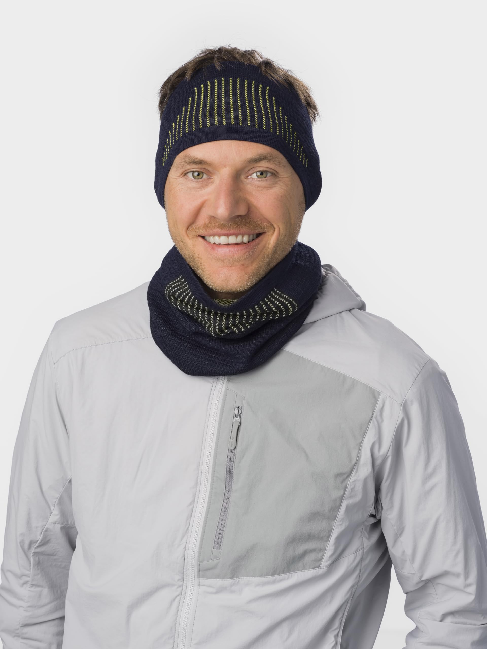 Eisbär Stirnband Herren & Damen Active blau - Merino Sport Stirnband