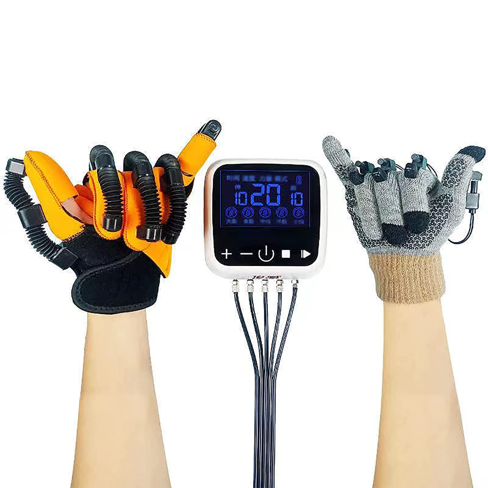 Potente equipo de guantes de robot de rehabilitación de manos para entrenamiento de recuperación de hemiplejía de accidente cerebrovascular, corrección de flexión de dedos, extensión de dedos