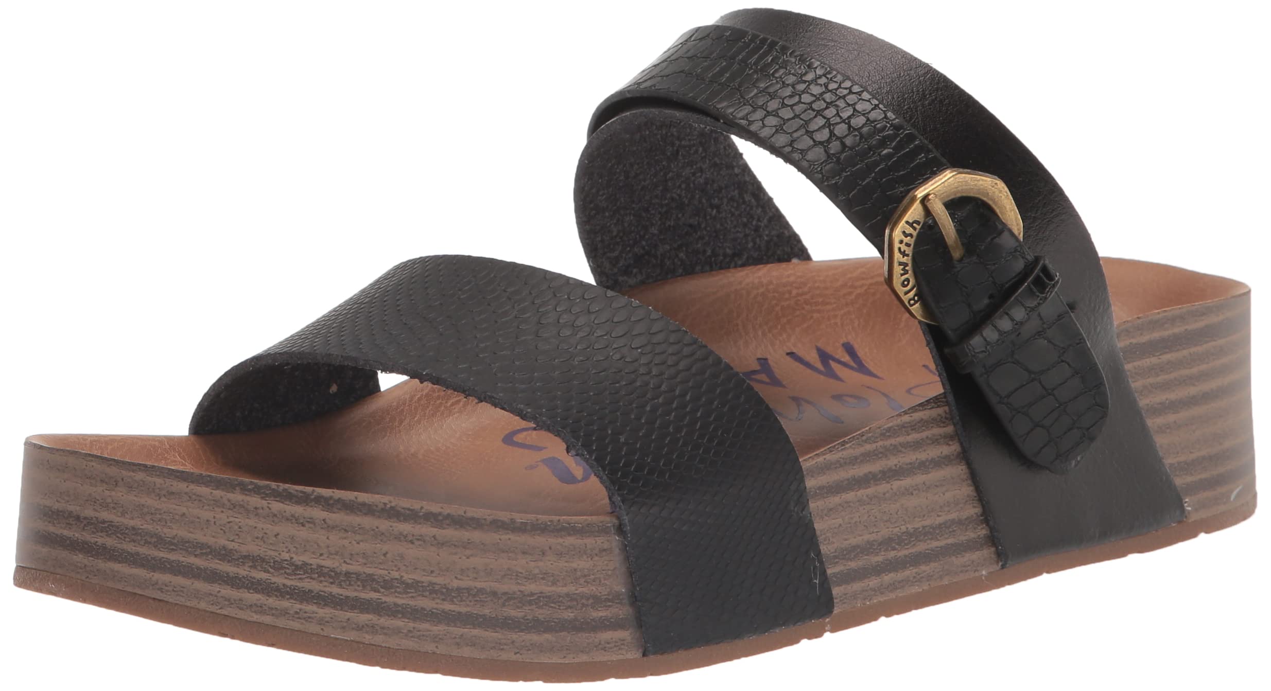 Blowfish Malibu Women's Marge Sandal, Black Dile/Dyecut, 4 UK