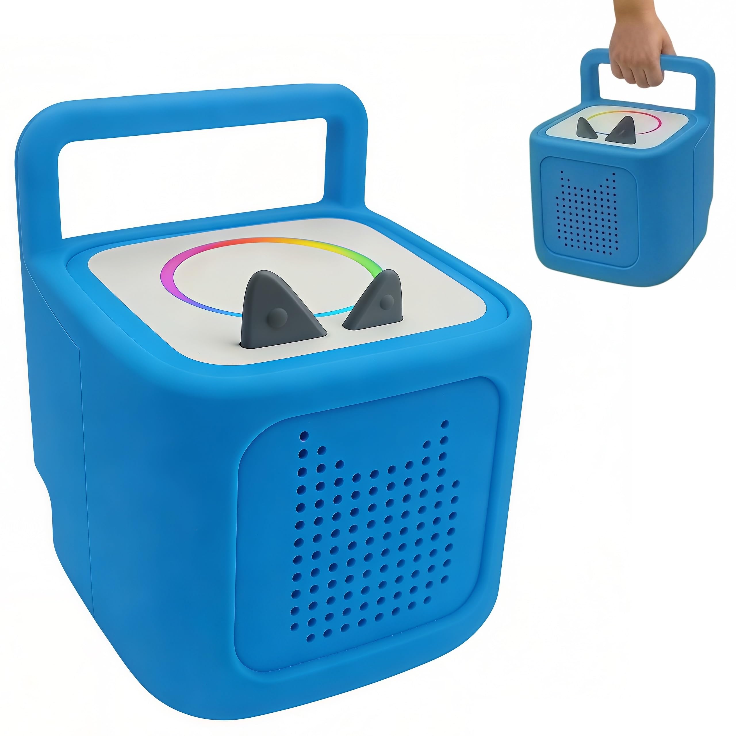 Silicone Case for Toniebox 2 Audio Player with Thickened Comfort Grip Handle Anti-Slip Skin Only Case Sky Blue