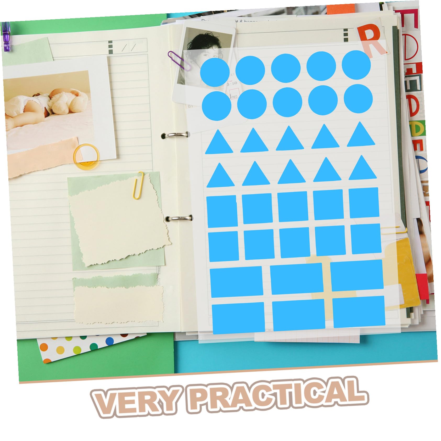 COHEALI 100 Fogli Etichette Adesive Colorate Multi-forma Stickers Scrivibili per Organizzazione Ufficio Scuola e Casa Etichette Autoadesive Facili da Scrivere e Rimuovere per Smistamento e