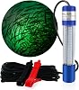 Led Fishing Light,Ice or Night Fishing Lights,Battery Clip 12V 1080LM IP68 6M,Underwater Submersible Lure Lamp,Attractants for Squid,Crappie,for Dock,Fresh & Salt Water