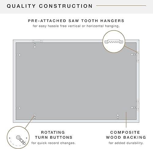 Miniatura 7 de MCS Marco de álbum de discos de doble ranura con alfombrilla inferior negra, negro, 16.5 x 25 pulgadas