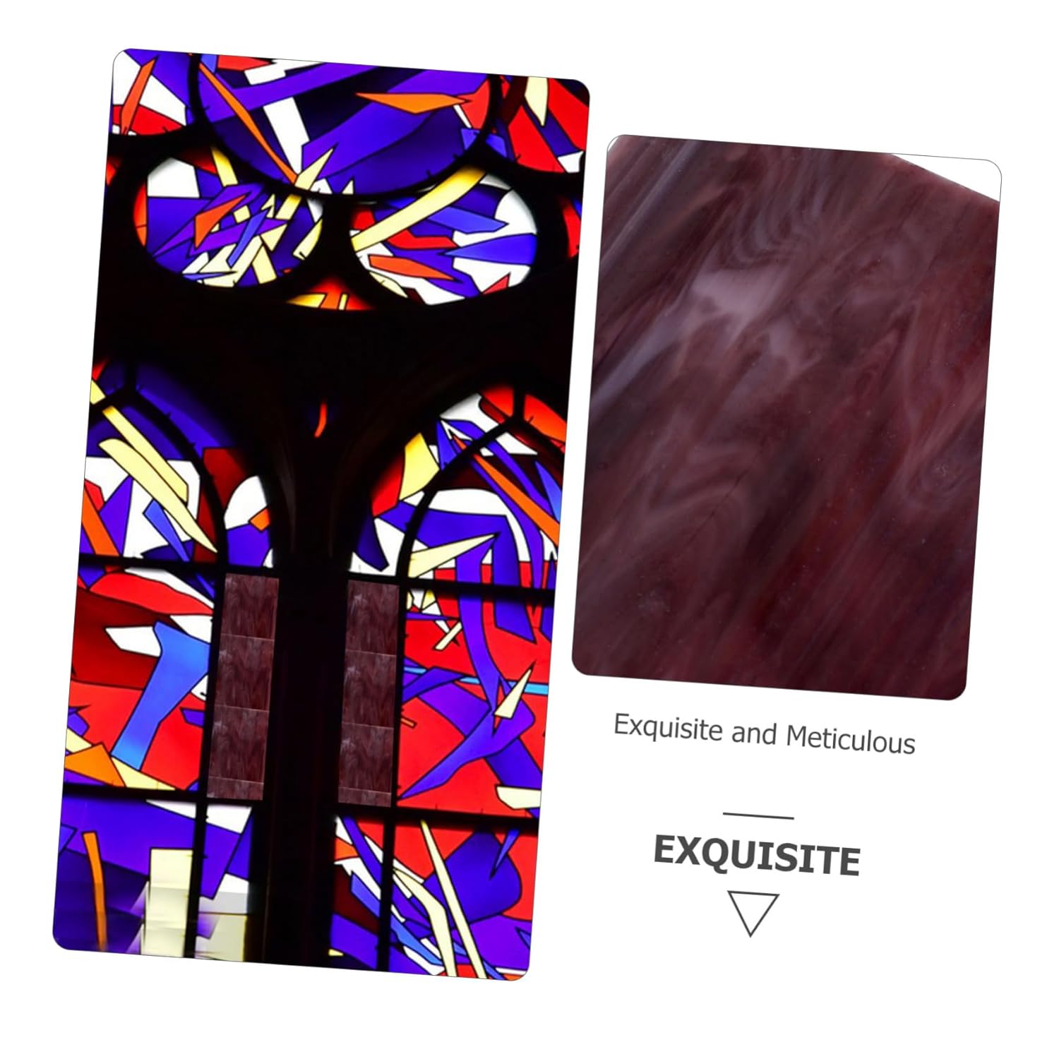 10pcs Stained Glass Sheets for Crafts Deep Tiles for Decorative Projects Soft Light Transmission Versatile Church Applications