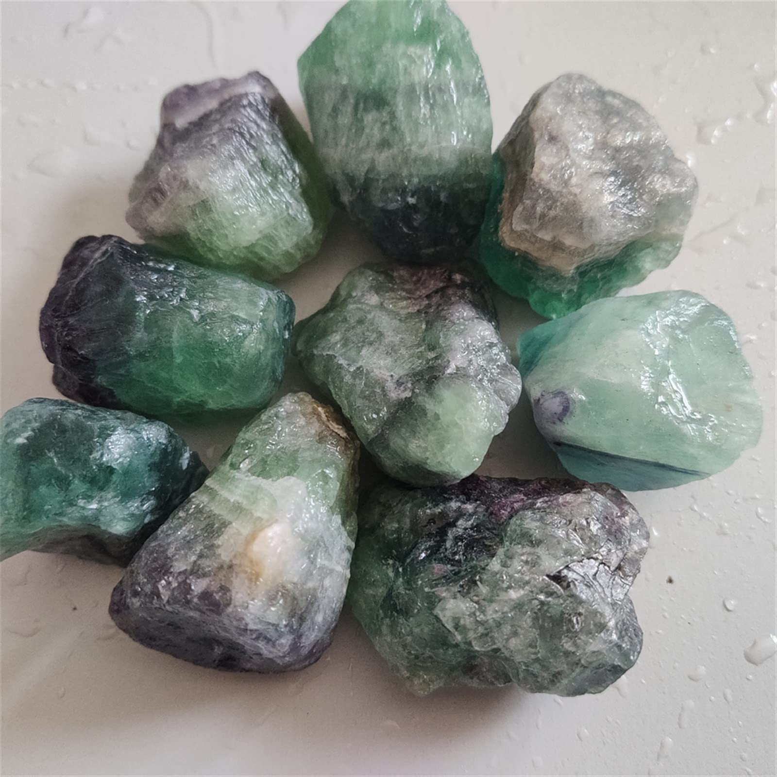 Cristales de Piedra de fluorita Azul Natural, especímenes de Piedras Preciosas coleccionables, decoración del hogar, Grava for decoración de Acuario, Regalo, 1 ud. MZOGODWI