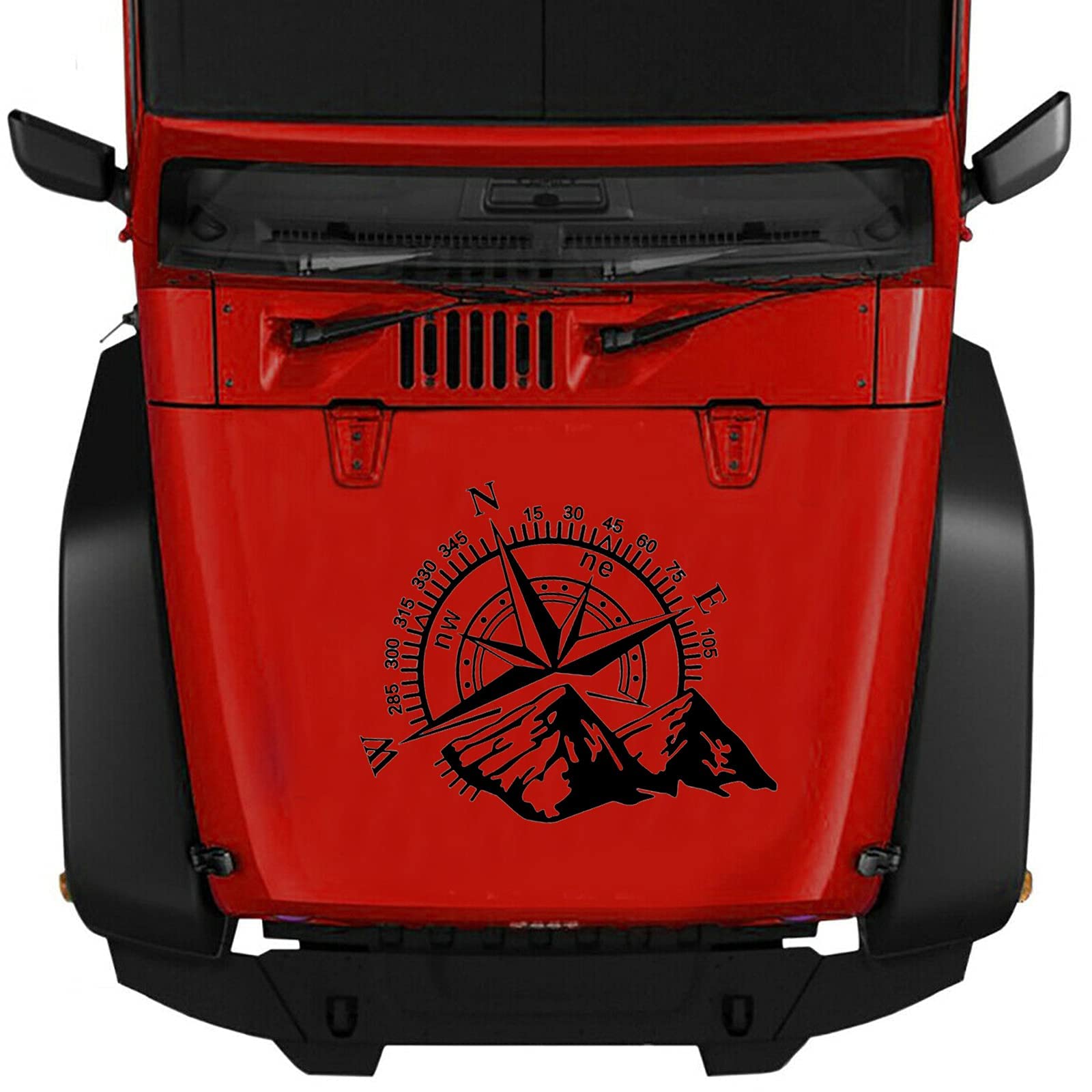 WMLBK Large Vinyl,Mountain,Compass,Car Bonnet Side Stickers-Decal for Van,Camper Caravan,Recreational Vehicle