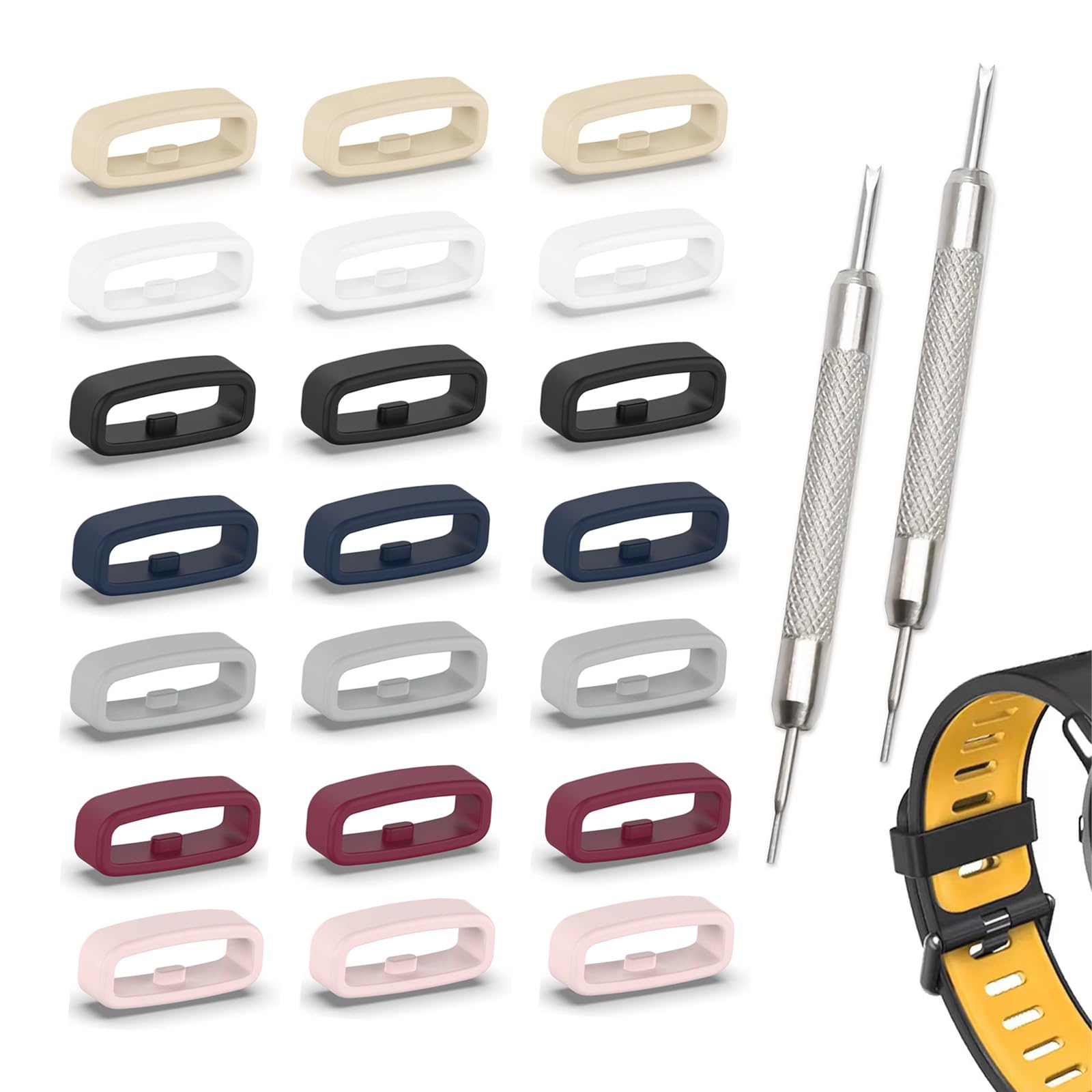 EULAPGOE Watch Strap Loops, Watch Strap Keeper, Watch Band Retaining Hoop Loop Ring Retainer Holder, Silicone Replacement Watch Band Loop