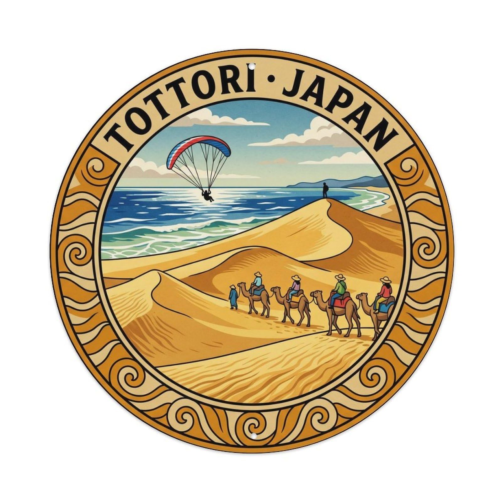 Tottori Sand Dunes Camel Sea Island Wildlife Nature Metal Tin Sign