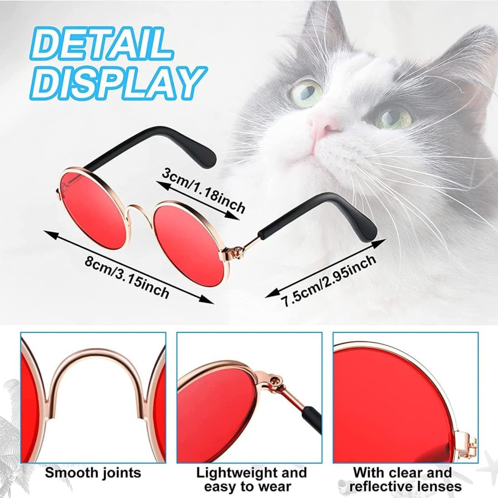 cature Care by Nature Cat Goggles Sunglasses Glasses for Cats Waterproof Small Dog Goggles UV Glasses for Dog Folding Dog Sunglasses Cats Goggles Eye Protection 4