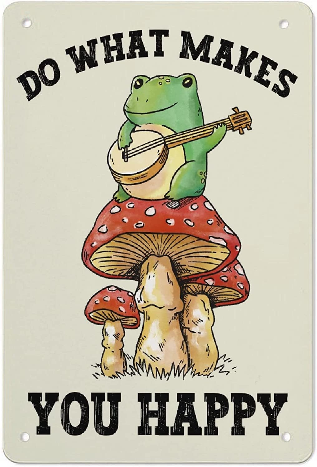 asbwuo Frog Mushroom Funny Novelty Aluminum Metal Sign Vintage Wall Decor,for Home Bedroom Living Room Bathroom Decor Picture Sign Gift 12x8 inch