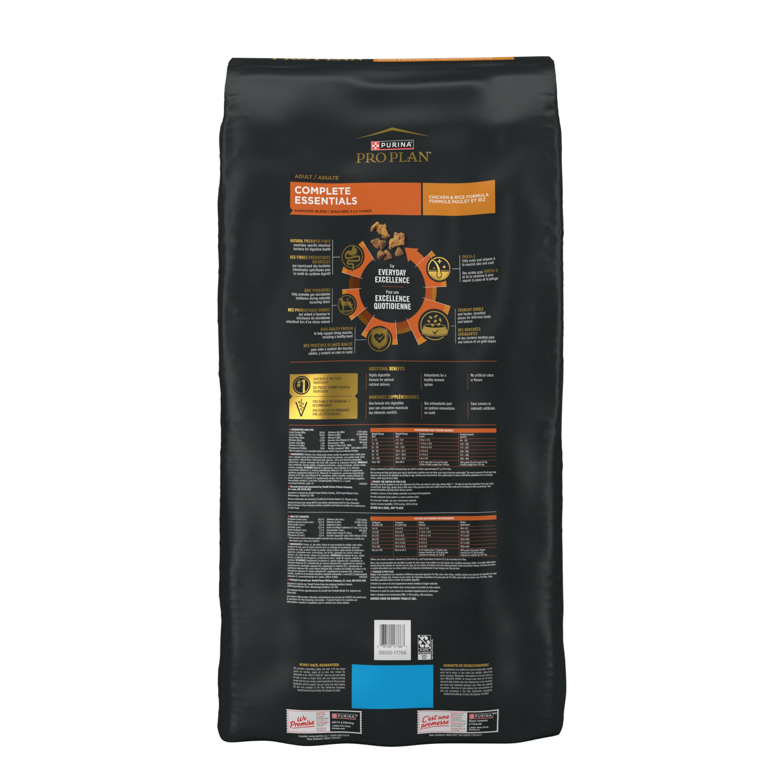Pro Plan Purina Pro Plan Complete Essentials Dry Dog Food, Shredded Blend Chicken & Rice - 21.3 kg Bag in use
